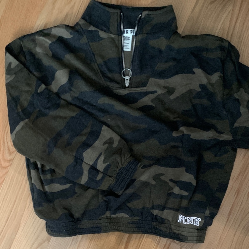 PINK Victoria's Secret Camouflage Sweater - Black and Green